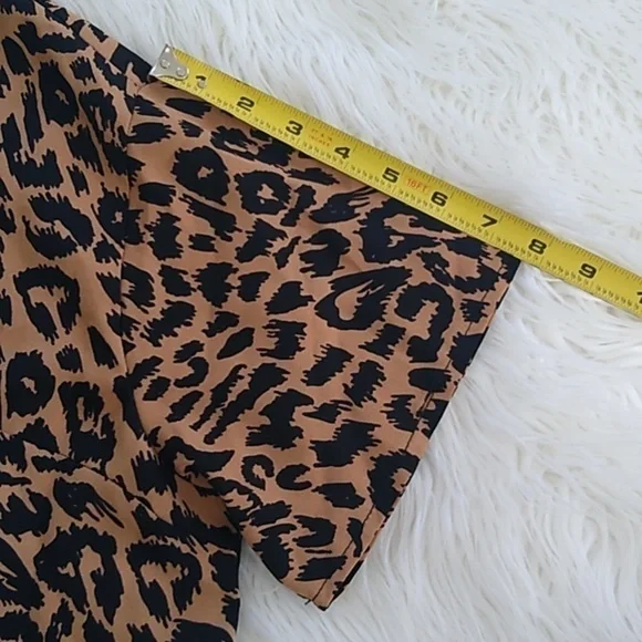 NWOT Missguided Brown Leopard Print Shirt Smock Mini Dress - Picture 16 of 16